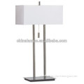 stain nickel table lamp,white color fabric lampshade for home decor,hotel